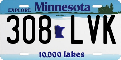 MN license plate 308LVK