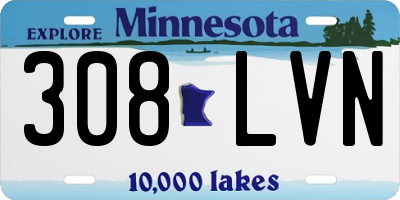 MN license plate 308LVN