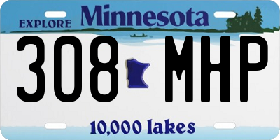 MN license plate 308MHP