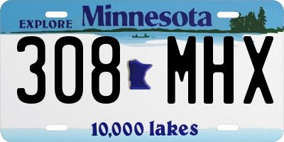 MN license plate 308MHX