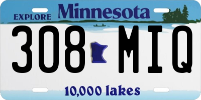 MN license plate 308MIQ