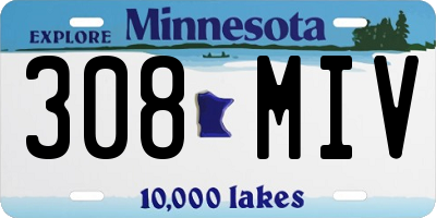 MN license plate 308MIV