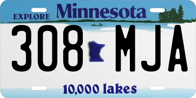 MN license plate 308MJA