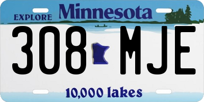 MN license plate 308MJE