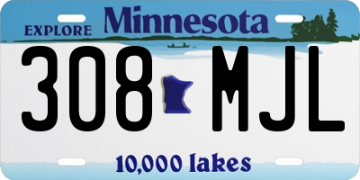 MN license plate 308MJL