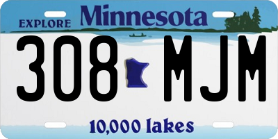 MN license plate 308MJM
