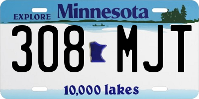 MN license plate 308MJT