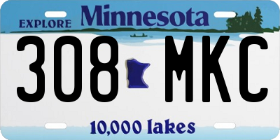 MN license plate 308MKC