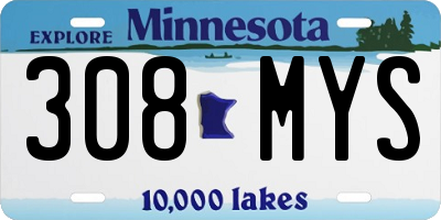 MN license plate 308MYS