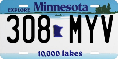 MN license plate 308MYV