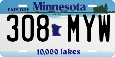 MN license plate 308MYW
