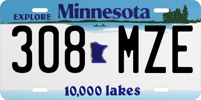 MN license plate 308MZE
