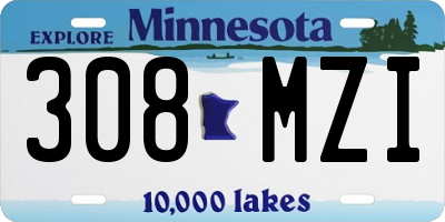 MN license plate 308MZI