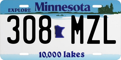 MN license plate 308MZL