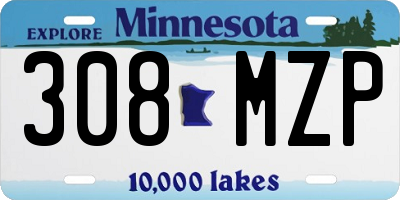 MN license plate 308MZP