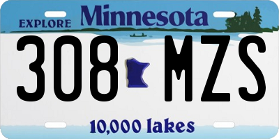 MN license plate 308MZS