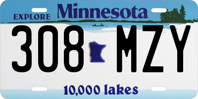 MN license plate 308MZY
