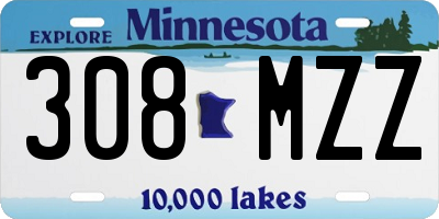 MN license plate 308MZZ