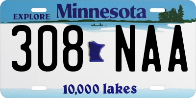 MN license plate 308NAA