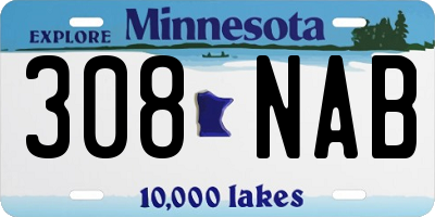 MN license plate 308NAB