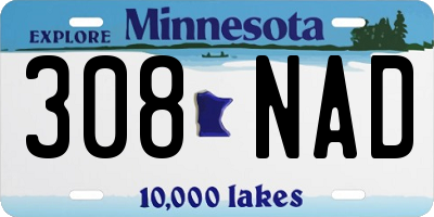 MN license plate 308NAD
