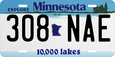 MN license plate 308NAE
