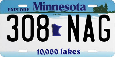 MN license plate 308NAG