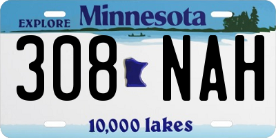 MN license plate 308NAH