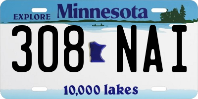 MN license plate 308NAI