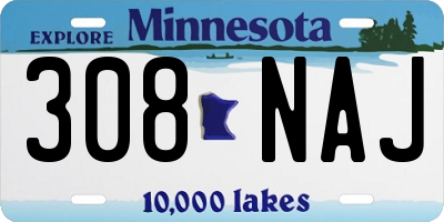 MN license plate 308NAJ