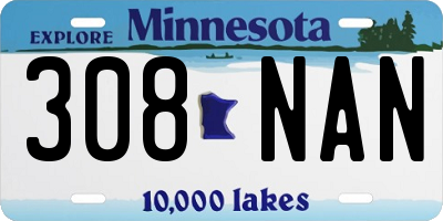 MN license plate 308NAN