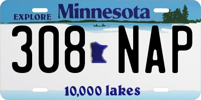 MN license plate 308NAP
