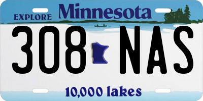 MN license plate 308NAS