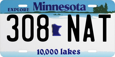 MN license plate 308NAT