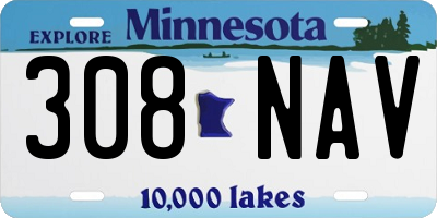 MN license plate 308NAV