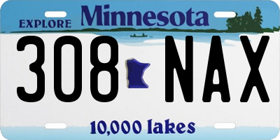 MN license plate 308NAX