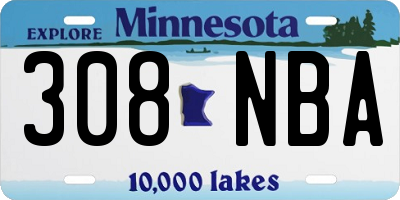 MN license plate 308NBA