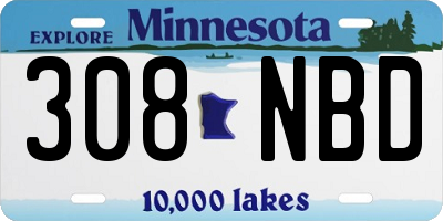 MN license plate 308NBD