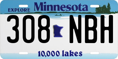 MN license plate 308NBH