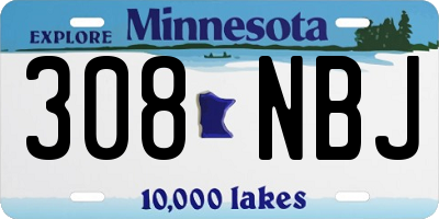 MN license plate 308NBJ