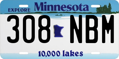 MN license plate 308NBM