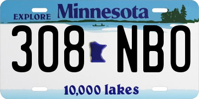 MN license plate 308NBO