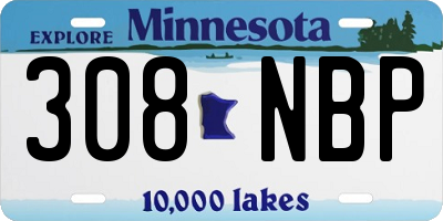 MN license plate 308NBP