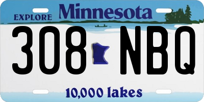 MN license plate 308NBQ