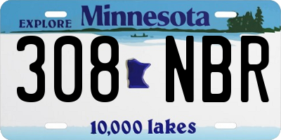 MN license plate 308NBR