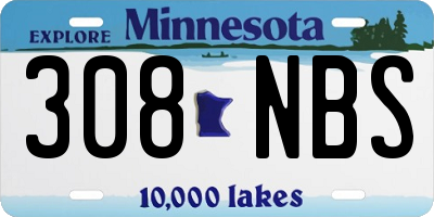MN license plate 308NBS