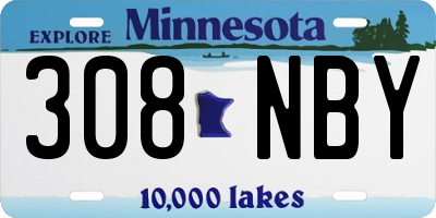 MN license plate 308NBY