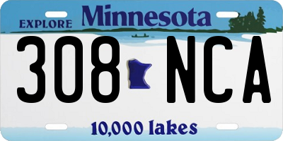 MN license plate 308NCA