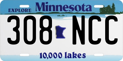 MN license plate 308NCC