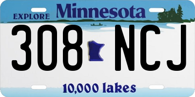 MN license plate 308NCJ